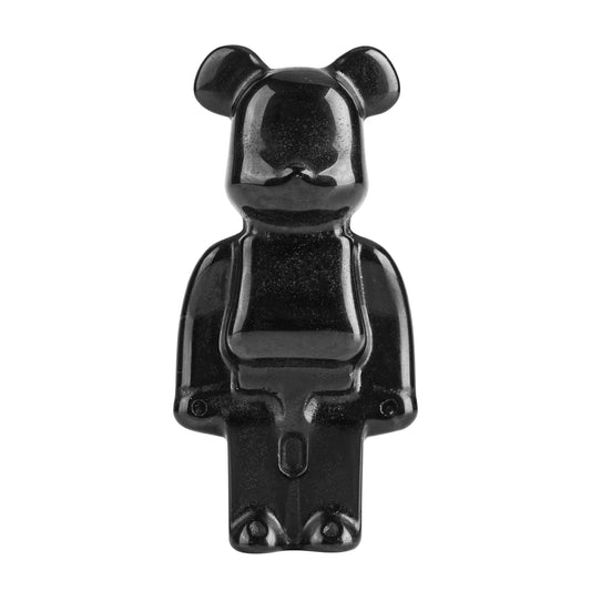 Black Obsidian Hand Made Carving Gloomy Bear Teddy Bear  [1.8 Inch]