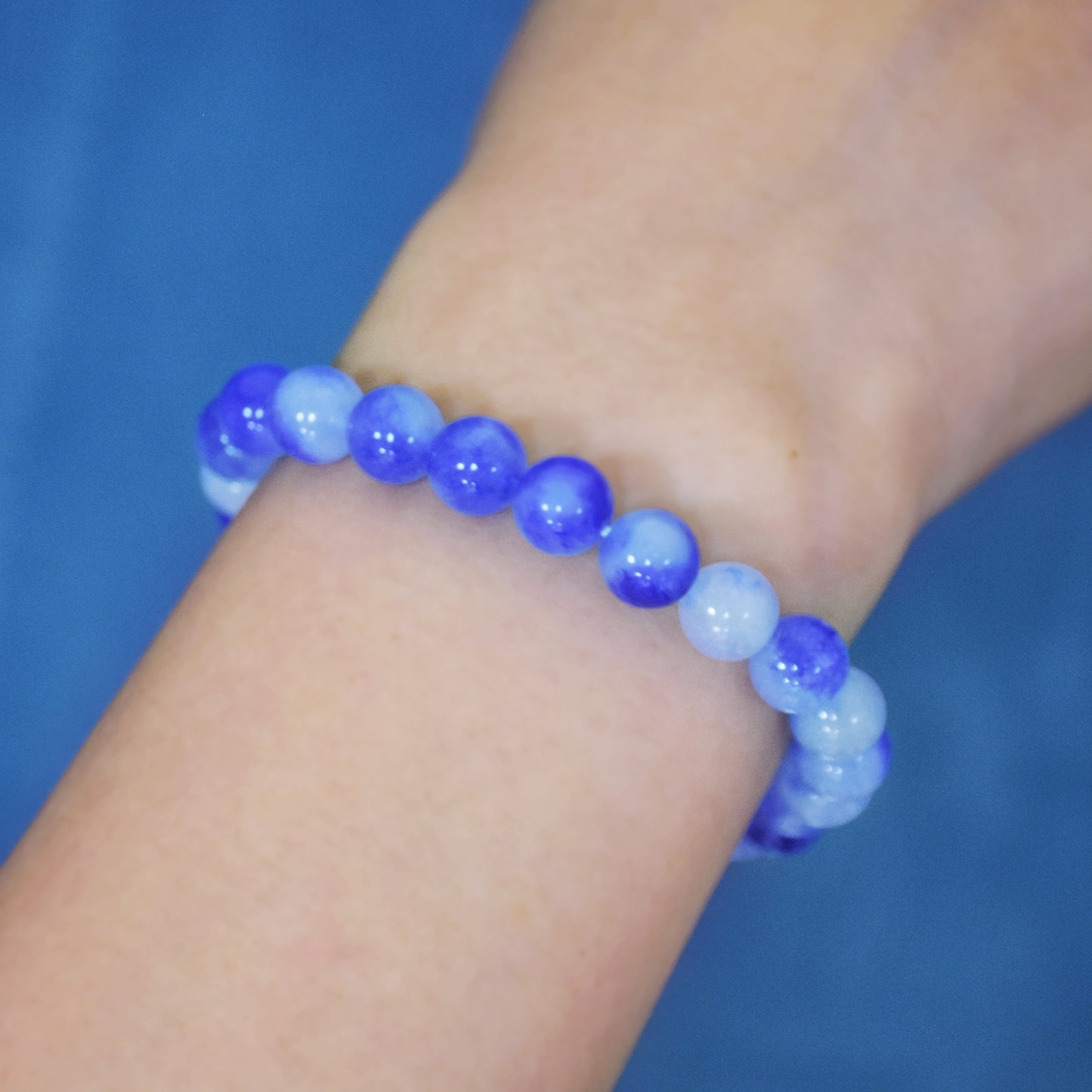 Blue Ocean Gemstone Bracelet 【8mm】【19cm】